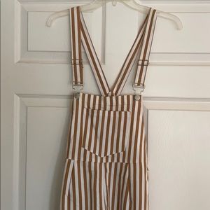Mustard stripe overalls